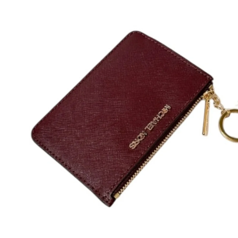 Michael Kors Set Travel Medium Burgundy maroon Dome Crossbody Bag & cardholder